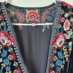 Johnny Was  Isadora Velvet Wrap Purple Short Sleeve Embroidered Dress Size:XS Photo 5