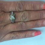 Sterling Silver Cross Over Ring Size 7 3/4 with Small Cubic Zirconia Accents Photo 4