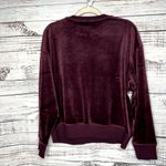 Calvin Klein  Velvet Logo Crew Neck Sweatshirt Maroon LG NWT Photo 2