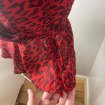 Fame and Partners Women’s Red The Laura Top Wrap Blouse Flutter Sleeves Size 0 Photo 4