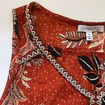 Patrons of Peace sleeveless embroidered floral ruffle hem boho tank, size medium Photo 1