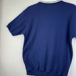 Blast Vintage Seashell Embossed Short Sleeve Polo Shirt Small Coastal Grandma Blue Photo 5