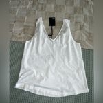 Paige NWT  Rylan double V-neck tank with knot straps in white cotton/modal jersey Photo 5