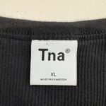 Aritzia TNA Cropped Raw Hem Tank Top in Black Loungewear Casual Gym Basic XL Photo 5