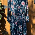 Band of Gypsies BOG Collective Casual Boho Mini Dress Blue Floral Size 2X NWT Photo 1