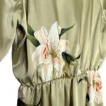 ZARA  Floral Ruffle Silky Satin Mini Dress Medium Green Lily Wedding Guest Garden Photo 10