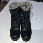 Steve Madden Comfort Women SZ 9 Faux Fur Lined Ankle Booties Black Block Heeled Photo 1