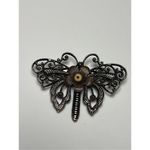 Vintage Modernist Filigree Antique Silver Butterfly Brooch Pin Photo 1