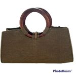 Unbranded bohemian round wooden handles Boho straw wooded beaded tote bag Photo 94