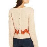 Maison Jules Cropped Zig Zag Knit Sweater Size Womens S Chunky Fall Boho Buttons Photo 2