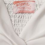 Wishful park Wishful Thinking Crop Top, Sweetheart Pullover Puff Sleeve Womens Small, White Photo 4