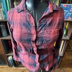 American Eagle  pink & black lumberjack boyfriend fit S shirt Photo 0