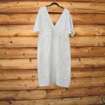 NWT Pure Lino 100% Linen V Neck Midi Dress S M L XL Tan Size undefined Photo 1