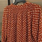 Natalie Martin 💕💕 Long Sleeve Tassel Top ~ Rust Floral Print Large Photo 7