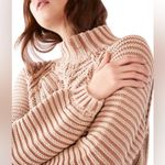Free People Sweetheart Mock Neck Sweater Size Medium Tan Photo 2