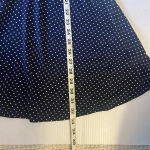 Nine Britton  Anabel Knit Square Neck Polka Dot Dress Size Small Navy Preppy Blue Photo 6