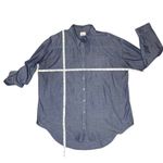 Andrea Jovine Women's Cotton Button Down Chambray Blouse Roll Tab Sleeves M Photo 3