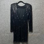Vintage Climax David Howard Black Sequin Dress 7/8 Long Sleeve Party Cocktail Photo 5