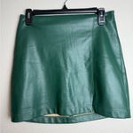 Hollister Women Size Small Green Faux Leather ultra high rise retro mini skirt Photo 0