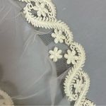 Vintage 1970s Wedding Dress Lace Belt Long Veil Handmade Cream Pale Yellow Retro Photo 12