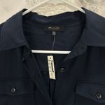 Madewell Utility Tie Waist Maxi Shirtdress Navy Belted Pockets Lyocell XXS NWT Photo 9