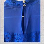 Lily White  Royal Blue Lace blouse Size Medium EUC Photo 0