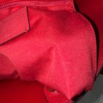 Coach Burgandy Tote 27 Horse And Carriage Dot Print With Matching Mini Charm Photo 13