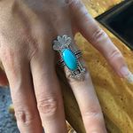 Natural Sleeping Beauty Turquoise Sterling Silver Arrow Ring Size 6 Blue Photo 1