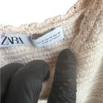 ZARA Womens Crocheted Cream Cotton Top Medium Boho Summer Beach Festival *flaw Photo 2