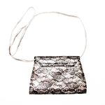 Neiman Marcus Lace Overlay Crossbody Clutch Bag Photo 0