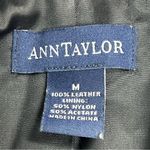 Ann Taylor Leather black Jacket medium soft buttery zip up w/pockets Photo 4