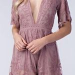 Altar'd State Lanvender Lace Romper Photo 0