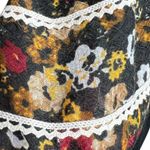 Maurice's Womens Oversized Scarf Dark Autumn Floral Print Lace Detail Red Brown Photo 3