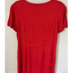 Vintage Saks David Warren Linen Blend Short Sleeve Sheath Dress Red Size M Size M Photo 5