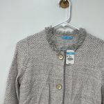 J. McLaughlin Womens Nan Cardigan Sweater XS Gray Tweed Fringe Button Jacket NEW Photo 4