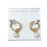 Argento Vivo Cultured Freshwater Pearl Hoop Drop Earrings Photo 2