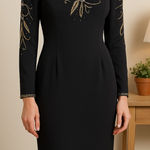 Jack Bryan Vintage Black Beaded Shoulder Pad Cocktail Dress Size 8 Photo 0