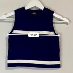 Cider Women’s Striped Knitted Cami Crop Vest Top Blue Stripes Size Medium EUC Photo 3