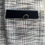 Shelby & Palmer  Size 12 Black White Tweed A-Line Dress Short Sleeve Buttons Zip Photo 5