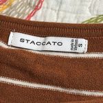 Staccato  size small round hem burnt orange striped sweater long sleeve boat neck Photo 4