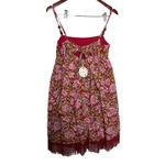 New Eddy GAVIN FRINGE MINI DRESS in RED/BLUSH FLORAL PRINT sz S Red Photo 9