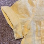 Tommy Hilfiger  Linen Roll Sleeve Fitted Button Down Shirt Butter Yellow Sz SP Photo 3