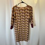 NWT Kate Quinn Henley Lounge Dress Clouds 3/4 Sleeve Women's Size Medium New 495 Brown Photo 3