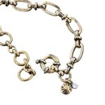 J.Crew  Clear Rhinestone Triad Statement Necklace Antique Brass Photo 3