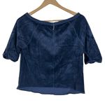 Juicy Couture  Boat Neck Sweatshirt Womens S Navy Blue Fleece 3/4 Sleeve Y2K Photo 2