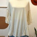 Urban Outfitters Cream Oversized Puffed Sleeve Thermal Layering Top Photo 0