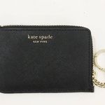 Kate Spade NEW WITH TAG  New York Cameron Medium Zip Card Holder Black Leather Photo 0