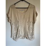 Maurice's Womens White Sheer Crochet Lace scoop neck top sz L boho beachy cottage Photo 1