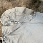 Karen Kane  Blue Flutter Sleeve Blouse with Tie Front 100%Lynocell Photo 7