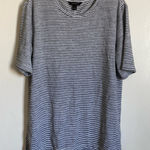 Banana Republic  Black & White Striped Short Sleeve Shirt Blouse Photo 0